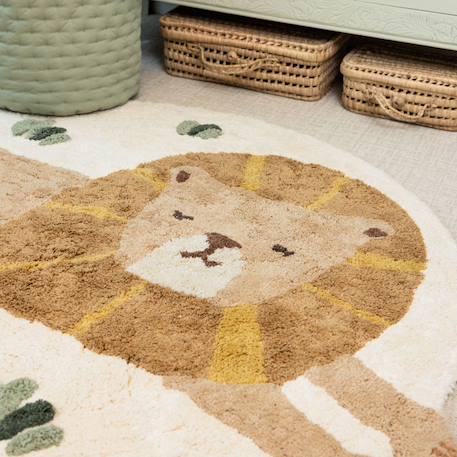 Tapis lion (117 x 110 cm) Blanc, beige, marron 4 - vertbaudet enfant 