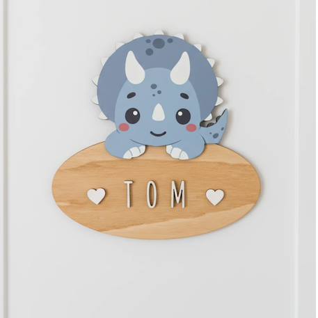 Plaque de porte personnalisable Beige+Blanc+Bleu+Gris+Jaune+Marron+Orange+Rose+Violet 9 - vertbaudet enfant 