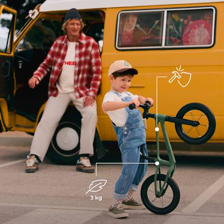 Draisienne ETER avec Cadre en Nylon Léger, Selle Réglable, Roues PU 12 Pouces et Poignées Antidérapantes Jaune citron+Noir+Rouge+Vert 14 - vertbaudet enfant 