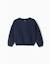 Pull en maille chenille à épaules tombantes Blanc+Bleu foncé+Vert 4 - vertbaudet enfant 