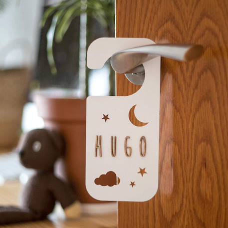 Accroche-porte personnalisable nuit Beige+Blanc 6 - vertbaudet enfant 