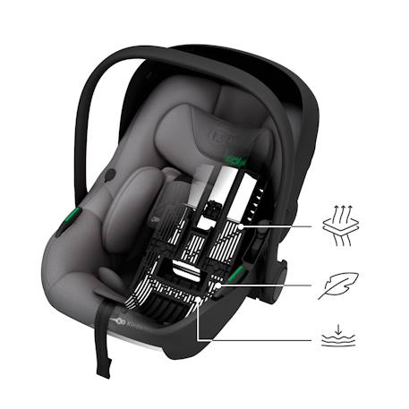 Siège Auto Kinderkraft I-LITE avec base ENDURA SAFE FX ISOFIX 40-87 cm + Organisateur de voiture Beige+Gris+Noir 11 - vertbaudet enfant 