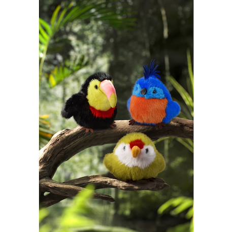Peluche oiseau les cui-cui paradis 15 cm Bleu+Marron+Noir+Orange+Rose+Vert 18 - vertbaudet enfant 