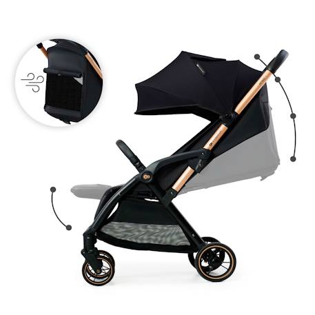 Poussette Kinderkraft APINO légère et compacte avec pliage automatique, dossier inclinable et roues increvables Gris+Noir 5 - vertbaudet enfant 