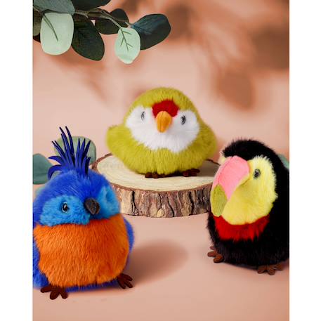 Peluche oiseau les cui-cui paradis 15 cm Bleu+Marron+Noir+Orange+Rose+Vert 35 - vertbaudet enfant 