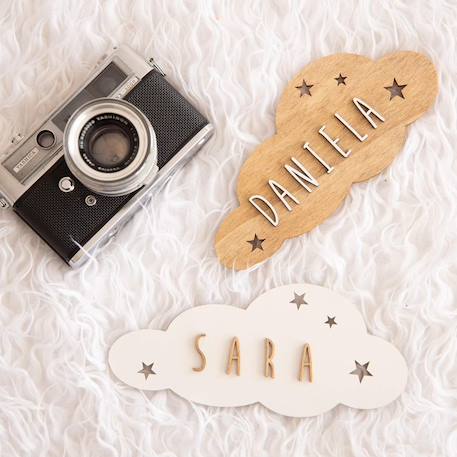Plaque décorative personnalisable nuage Beige+Blanc 6 - vertbaudet enfant 