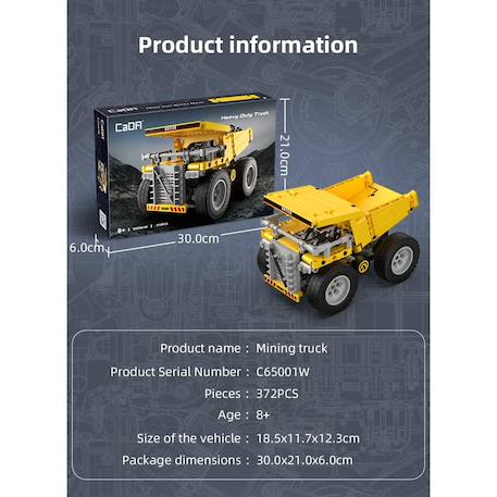 Camion benne 372 pièces Jaune 3 - vertbaudet enfant 