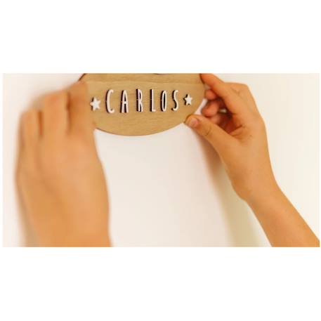 Plaque de porte personnalisable Beige+Blanc+Bleu+Gris+Jaune+Marron+Orange+Rose+Violet 21 - vertbaudet enfant 