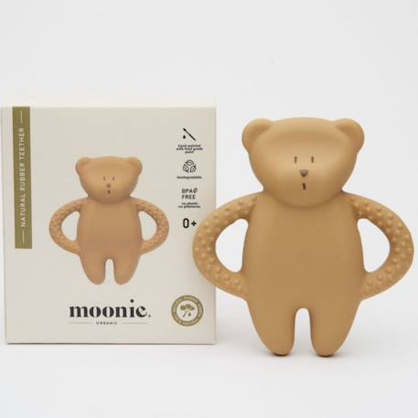 Ourson de dentition en caoutchouc naturel blanc polaire Cappuccino+Sable 3 - vertbaudet enfant 