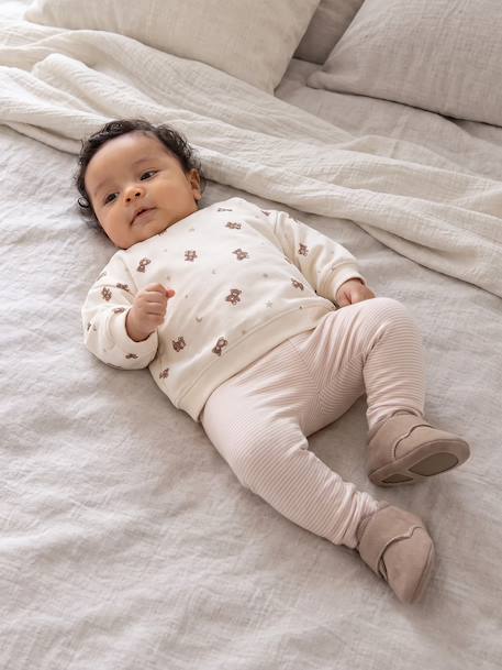 Ensemble sweat et pantalon bébé garçon écru 2 - vertbaudet enfant 