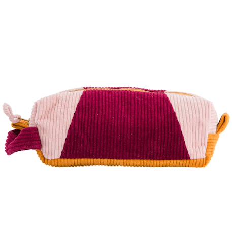 Trousse scolaire en velours high five Bleu marine+Rose 10 - vertbaudet enfant 