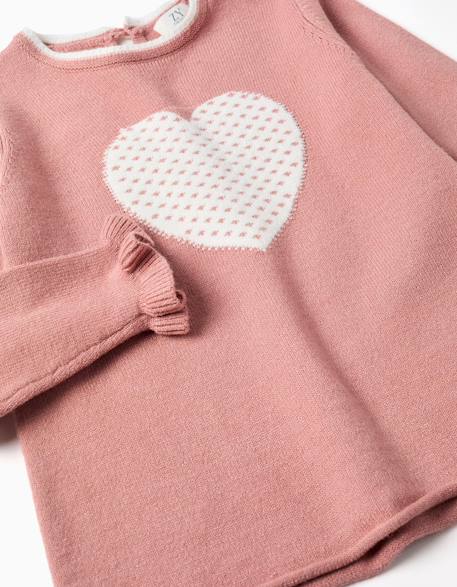 Pull en maille avec cœur jacquard Rose 3 - vertbaudet enfant 