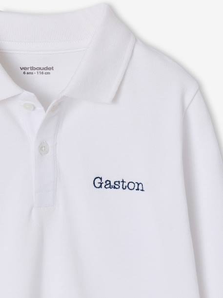 Polo manches longues garçon blanc+bleu ardoise 3 - vertbaudet enfant 