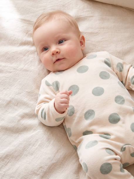 Lot de 3 dors bien bébé ouverture dos beige chiné+gris chiné+vert sauge 4 - vertbaudet enfant 