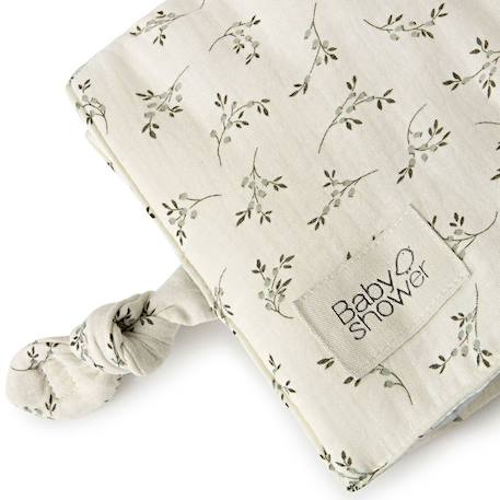 Tapis à langer nomade knot olive bloom Ecru, vert 2 - vertbaudet enfant 