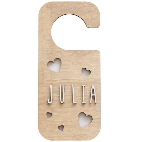 Accroche-porte personnalisable cœurs Beige+Blanc 1 - vertbaudet enfant 
