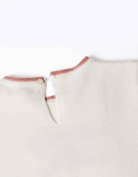 Pull en maille avec nœud jacquard Blanc 3 - vertbaudet enfant 