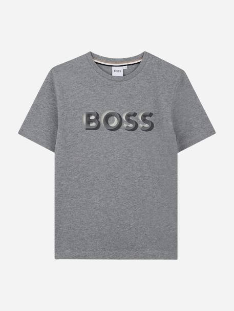 T-shirt  garçon col rond Beige foncé+Gris+Noir 4 - vertbaudet enfant 