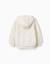 Sweat en coton peigné à capuche et motif floral Blanc 2 - vertbaudet enfant 