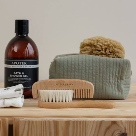 Ensemble brosse et peigne bébé en bois Beige, blanc 5 - vertbaudet enfant 
