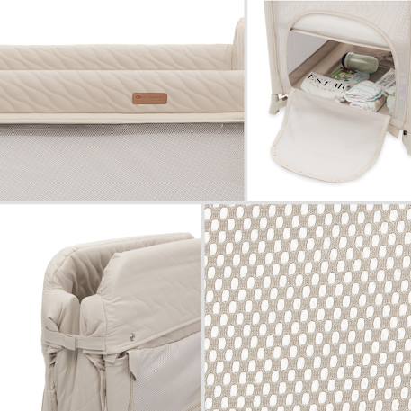 Lit Parapluie Kinderkraft MOON DREAM avec Sommier Suspendu, Matelas Inclus, Pliage en Un Geste et Sac de Transport Beige+Noir 5 - vertbaudet enfant 