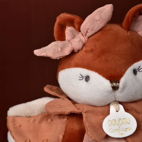 Doudou marionnette renard 25 cm Rose 2 - vertbaudet enfant 