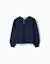 Pull en maille avec col à festons Bleu foncé 1 - vertbaudet enfant 