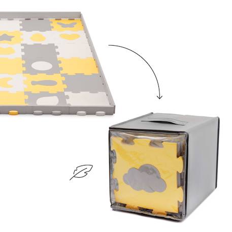 Tapis Mousse Puzzle 3D Kinderkraft LUNO SHAPES avec 30 Puzzles Modulables, Surface Antidérapante et Formes 3D Jaune+Menthe 4 - vertbaudet enfant 
