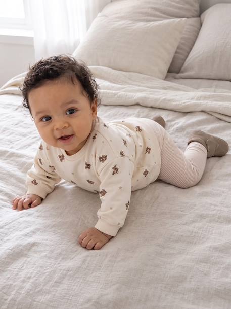 Ensemble sweat et pantalon bébé garçon écru 1 - vertbaudet enfant 