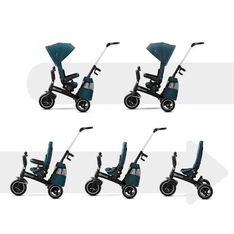 Tricycle Évolutif Kinderkraft EASYTWIST 5 en 1 avec Siège Rotatif 360°, Roues PU Increvables et Capote UPF50+ Beige+Gris+Noir+Rose+Vert 26 - vertbaudet enfant 