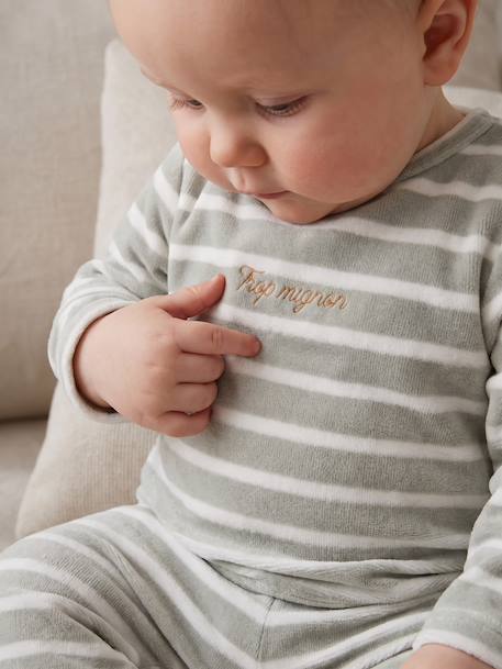 Lot de 2 pyjamas naissance manches longues vert sauge 8 - vertbaudet enfant 