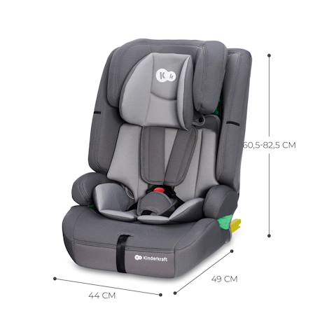 Siège auto Kinderkraft SAFETY FIX 2 i-Size 76-150 cm isofix top tether + organisateur voiture Gris+Noir 6 - vertbaudet enfant 