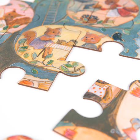 Puzzle l'arbre aux écureuils Beige 2 - vertbaudet enfant 