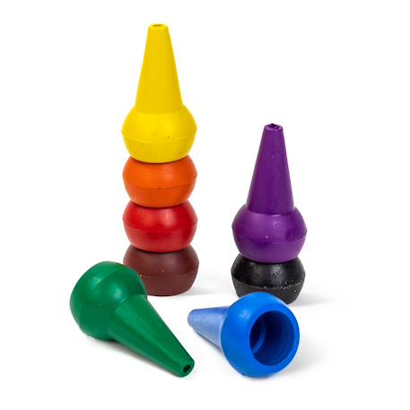 Crayons empilables arc-en-ciel Blanc 3 - vertbaudet enfant 