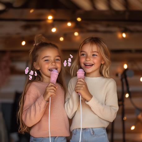 Microphone lumineux disney princesses avec 2 micros et effets vocaux Rose 6 - vertbaudet enfant 