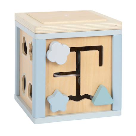 Cube de motricité en bois Bleu+Rose+Vert 6 - vertbaudet enfant 