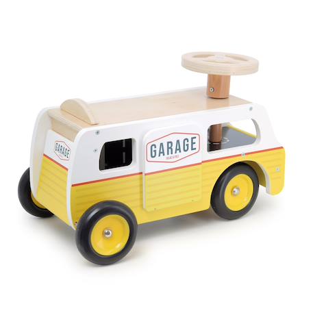 Porteur van garage en bois Jaune 4 - vertbaudet enfant 