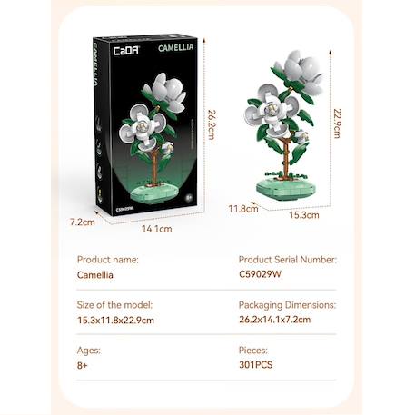 Pot de fleurs de camélia 301 pièces Blanc 4 - vertbaudet enfant 