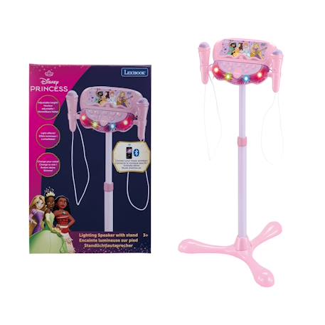 Microphone lumineux disney princesses avec 2 micros et effets vocaux Rose 1 - vertbaudet enfant 