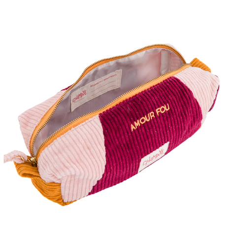 Trousse scolaire en velours high five Bleu marine+Rose 8 - vertbaudet enfant 