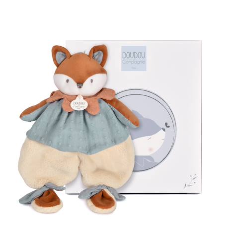 Doudou plat renard 29 cm Bleu+Rose 2 - vertbaudet enfant 