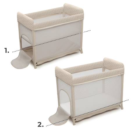 Lit Parapluie Kinderkraft MOON DREAM avec Sommier Suspendu, Matelas Inclus, Pliage en Un Geste et Sac de Transport Beige+Noir 4 - vertbaudet enfant 