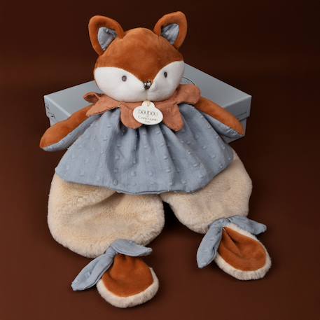 Doudou plat renard 29 cm Bleu+Rose 4 - vertbaudet enfant 