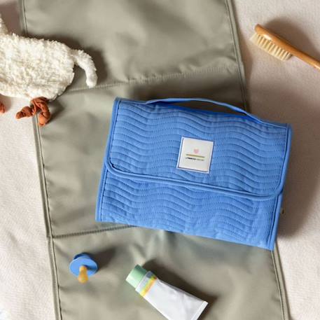 Pochette de change xl coutures à vagues menthe Blanc, beige+Bleu 12 - vertbaudet enfant 