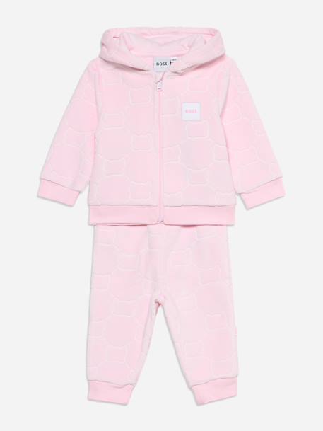Ensemble fille 2 pièces gilet à capuche et bas Rose clair 1 - vertbaudet enfant 