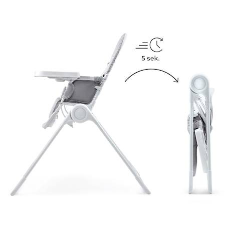 Chaise Haute Bébé Kinderkraft BINCI pliable et compacte avec plateau réglable, harnais 5 points et repose-pieds Beige+Grey+Light grey 14 - vertbaudet enfant 