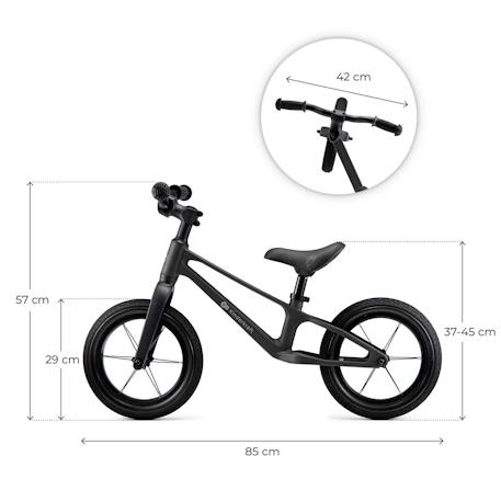 Draisienne ETER avec Cadre en Nylon Léger, Selle Réglable, Roues PU 12 Pouces et Poignées Antidérapantes Jaune citron+Noir+Rouge+Vert 12 - vertbaudet enfant 