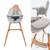 Chaise Haute Kinderkraft FINI 2 2 en 1 avec Plateau Réglable, Harnais 5 Points, Repose-Pieds et Assise en Éco-Cuir Beige+Bleu+Gris+Vert 15 - vertbaudet enfant 