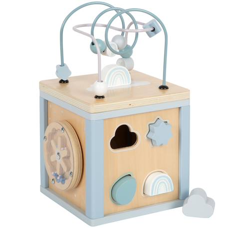 Cube de motricité en bois Bleu+Rose+Vert 1 - vertbaudet enfant 