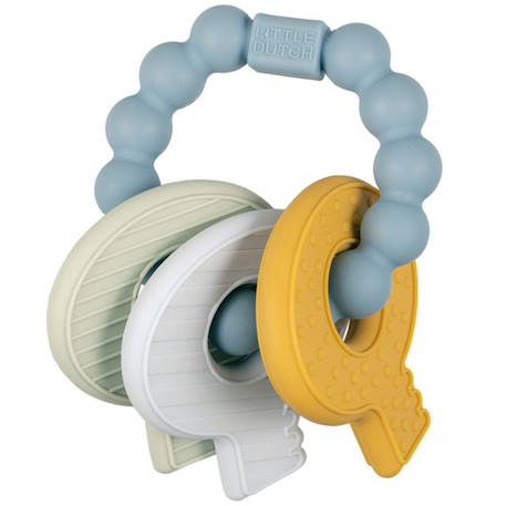 Hochet de dentition trousseau de clefs rose Bleu, jaune, vert d'eau+Rose, jaune, vert d'eau 1 - vertbaudet enfant 